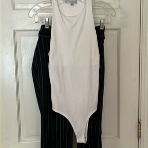 Gaze size XS white sleeveless bodysuit lined at the top dress up or down